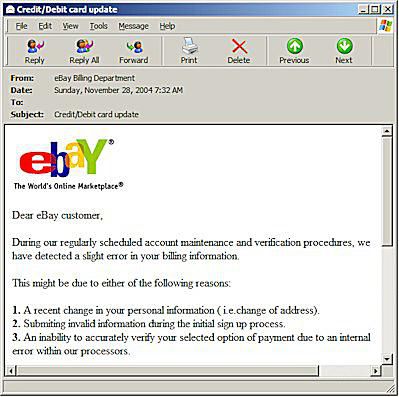 Scam me phishing phishing në eBay