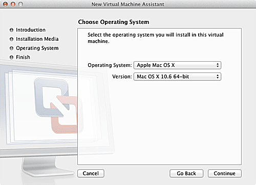 vmware virtual machine for mac os x snow leopard