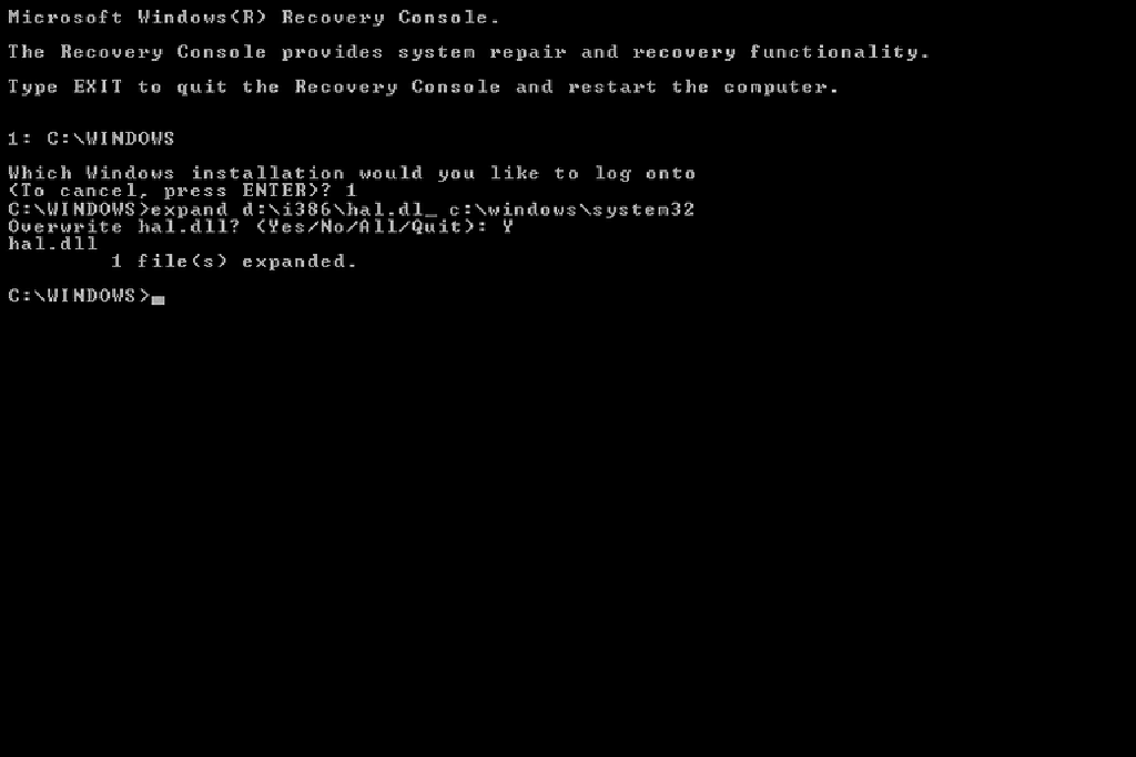 Windows Xp Cdからhal Dllを復元する方法