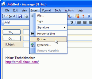 Outlookの署名にグラフィックを挿入する方法
