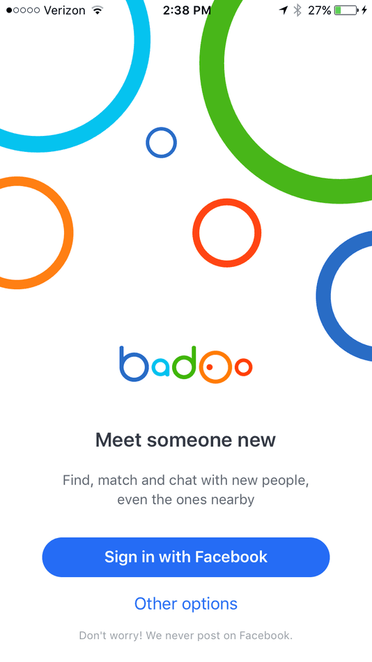 Badoo facebook ile giriş