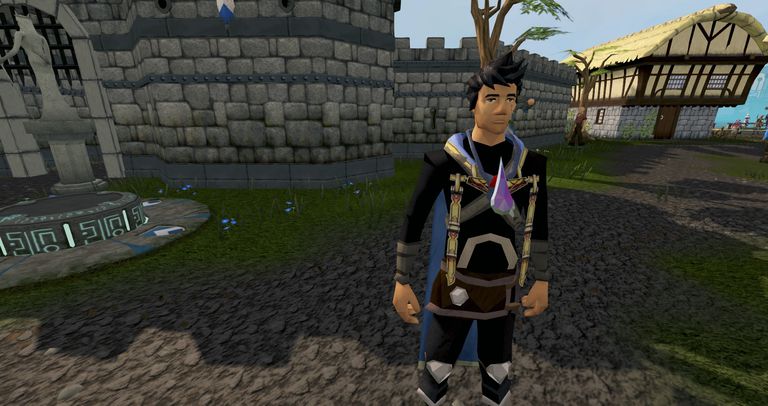 Lumbridge'de RuneScape'de bir oyuncu.
