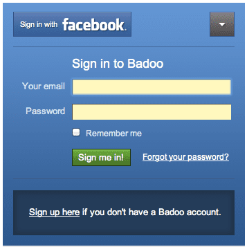 Badoo prijava facebook