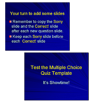 複数の選択肢のクイズのpowerpointテンプレートを変更する