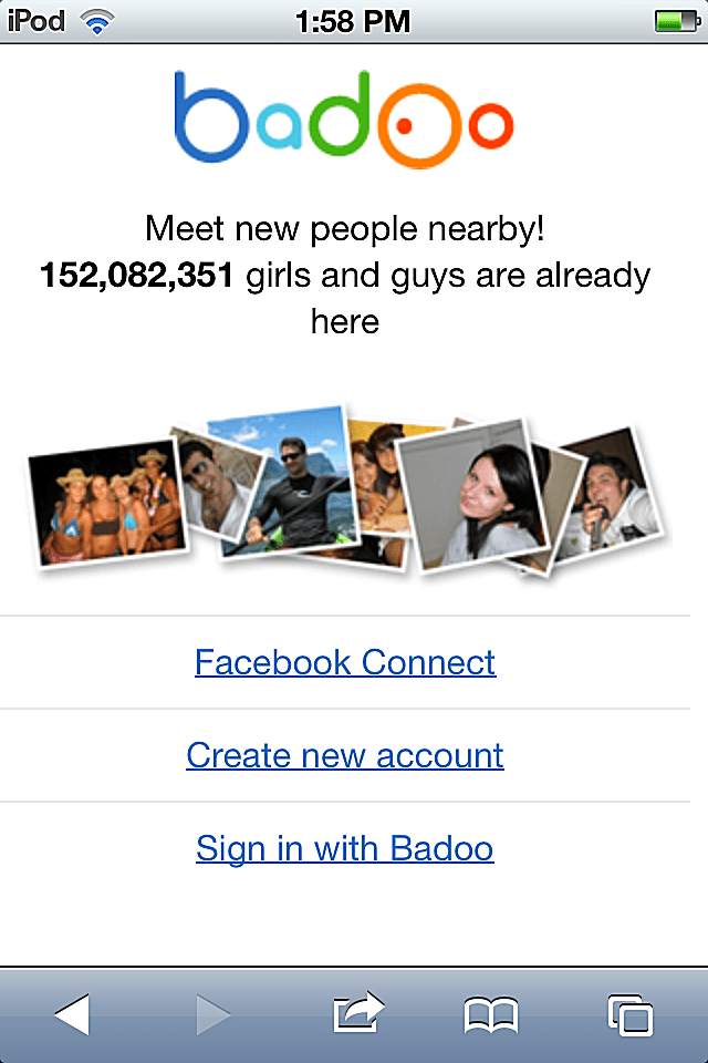 Badoo facebook ile giriş