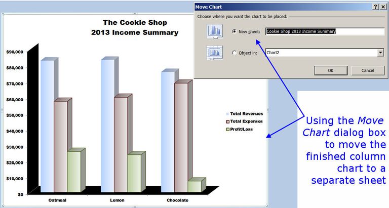 قم بعمل وتخطيط مخطط عمود في Excel 2010